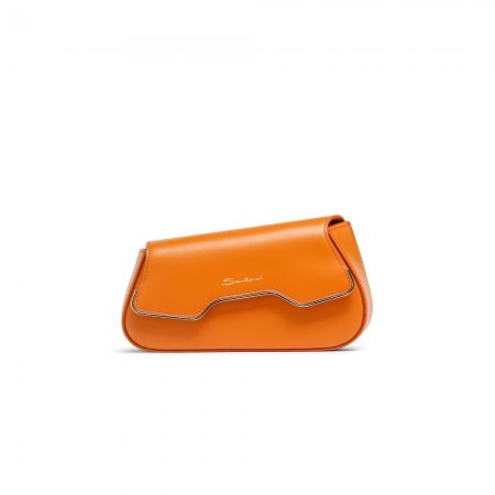 Borsa ThePluto a tracolla in pelle arancione - Arancione