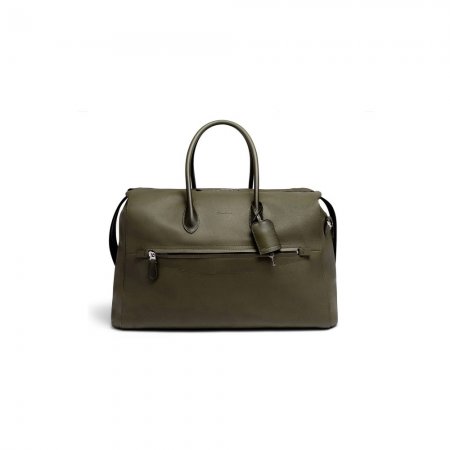 Borsa da viaggio in pelle bottalata verde - Verde
