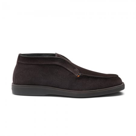 Stivaletto desert da uomo in suede grigio con pelliccia - Grigio