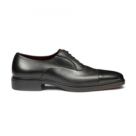 Stringata Easy da uomo in pelle nera - Nero