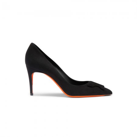 Décolletés tacco alto Santoni Sibille da donna in suede nero - Nero