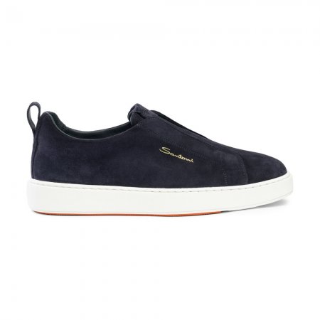 Sneaker slip-on da uomo in suede blu - Blu