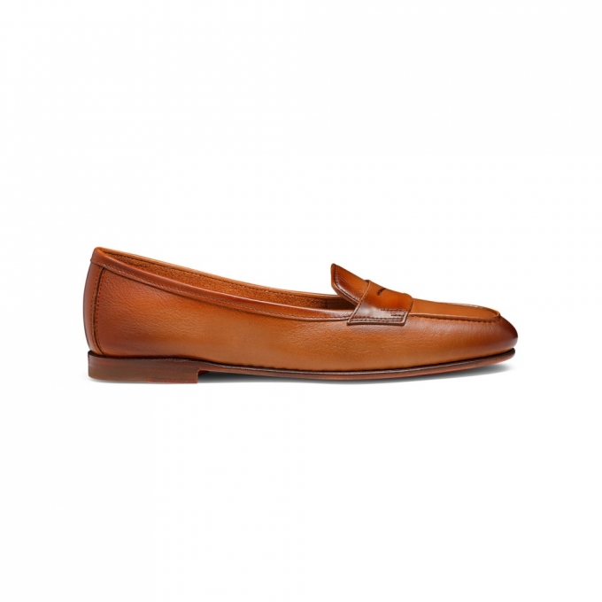 Mocassino Carla da donna in pelle marrone chiaro - Marrone chiaro