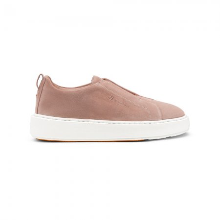 Sneaker slip-on da donna in suede rosa - Rosa