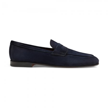 Mocassino Carlo da uomo in suede blu - Blu