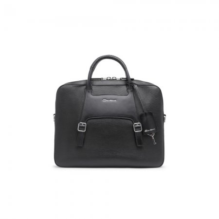 Briefcase in pelle stampata nera - Nero