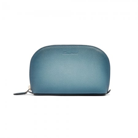 Pouch in Saffiano azzurro - Azzurro