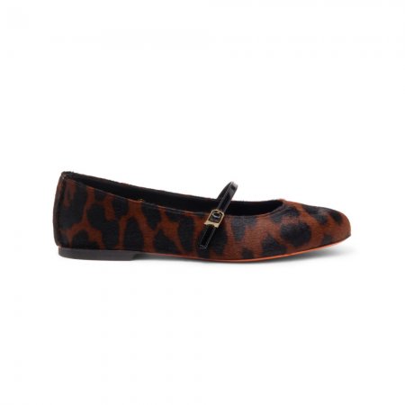 Ballerina da donna in cavallino animalier - Marrone