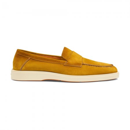 Mocassino penny da uomo in suede giallo - Giallo