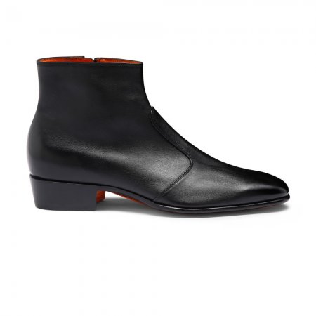 Stivaletto da uomo in pelle nera - Nero