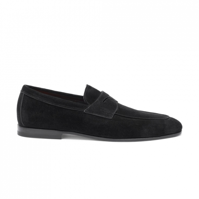 Mocassino Carlo da uomo in suede nero - Nero