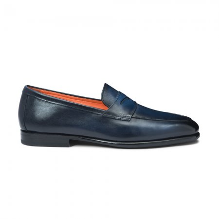 Mocassino Carlo da uomo in pelle blu - Blu