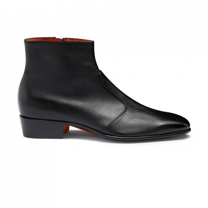 Stivaletto da uomo in pelle nera - Nero
