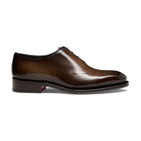 Stringata Oxford da uomo in pelle testa di moro - Testa di moro
