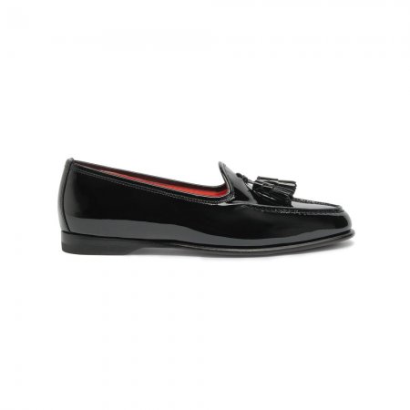 Mocassino Andrea con nappe da donna in vernice nera - Nero