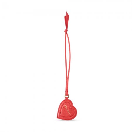 Charm cuore in pelle bottalata rossa - Rosso