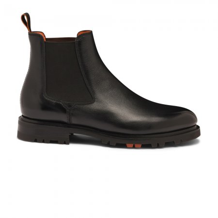 Stivaletto Chelsea da uomo in pelle nera - Nero