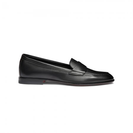 Mocassino penny da donna in pelle nera - Nero