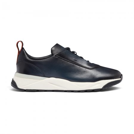Sneaker da uomo in pelle blu - Blu