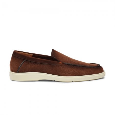 Mocassino da uomo in nabuk marrone - Marrone