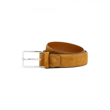 Cintura regolabile da uomo in suede marrone chiaro - Marrone chiaro