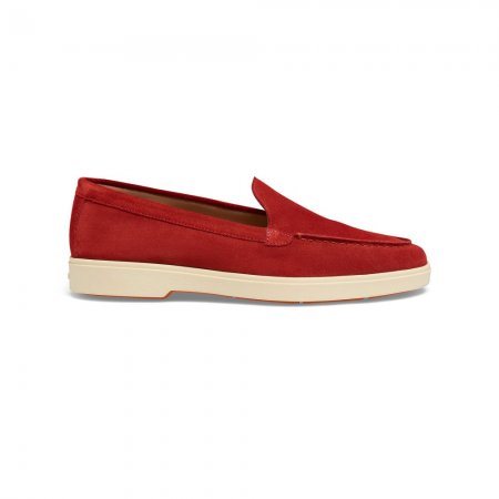 Mocassino da donna in suede rosso - Rosso