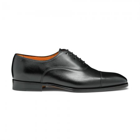 Stringata Oxford da uomo in pelle nera - Nero
