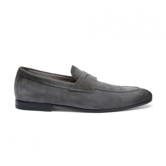 Mocassino Carlo da uomo in suede grigio - Grigio