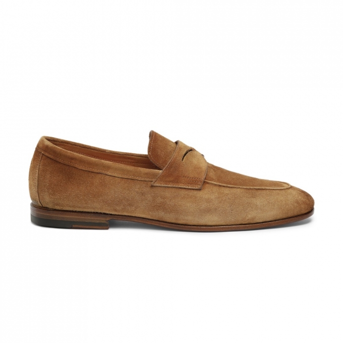 Mocassino Carlo da uomo in suede marrone chiaro - Marrone chiaro