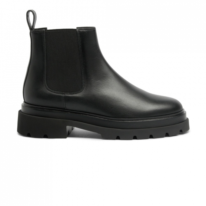 Stivaletto chelsea da donna in pelle nera - Nero