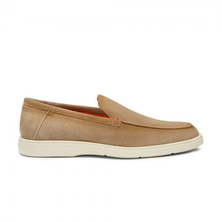 Mocassino da uomo in suede beige - Naturale
