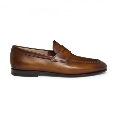 Mocassino penny da uomo in pelle marrone - Marrone chiaro