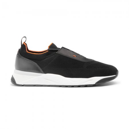 Sneaker da uomo in tessuto stretch nero - Nero