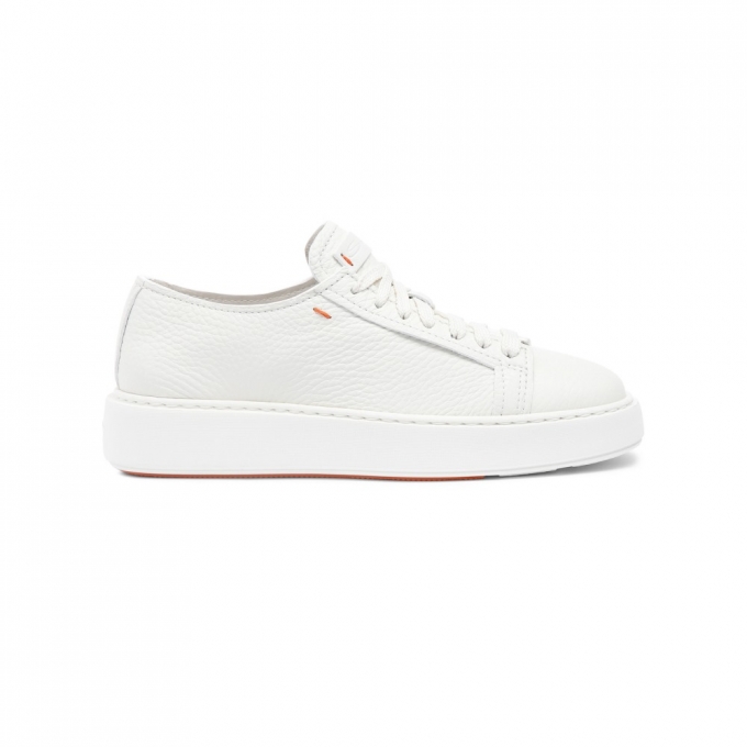 Sneaker da donna in pelle bottalata bianca - Bianco