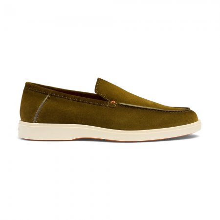 Mocassino da uomo in suede verde - Verde