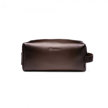Pouch in pelle marrone - Marrone