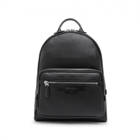 Zaino in pelle bottalata nera - Nero