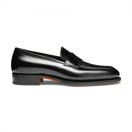 Mocassino penny da uomo in pelle nera - Nero