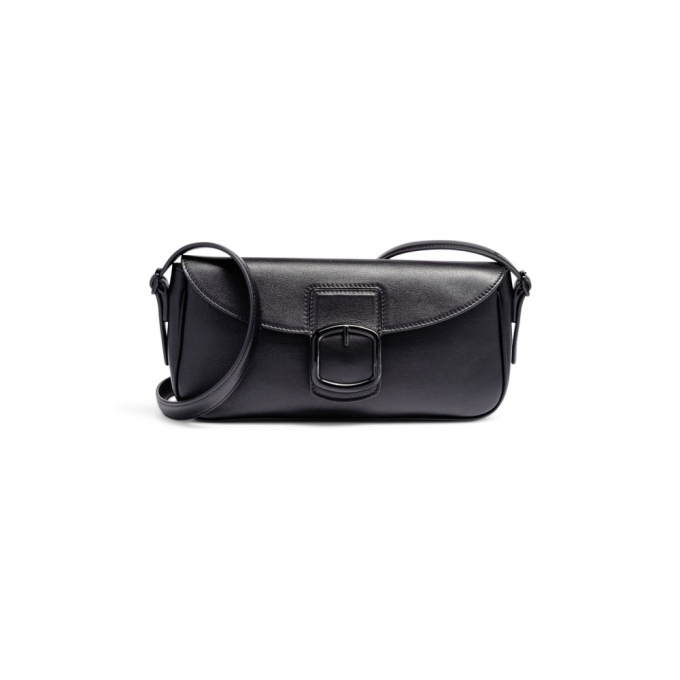 Borsa a spalla in pelle nera - Nero