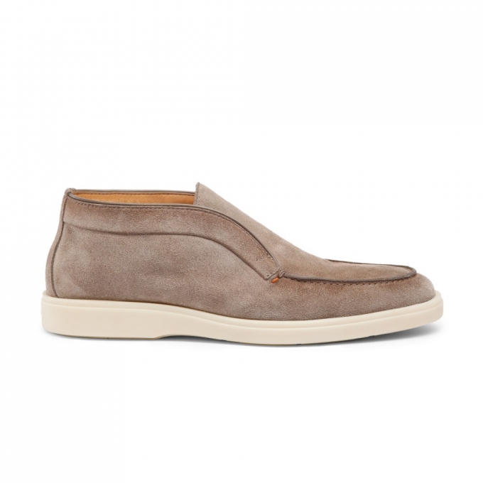 Stivaletto desert da uomo in suede tortora - Naturale