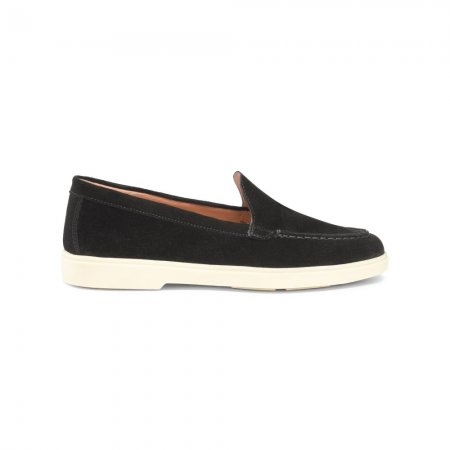 Mocassino da donna in suede nera - Nero