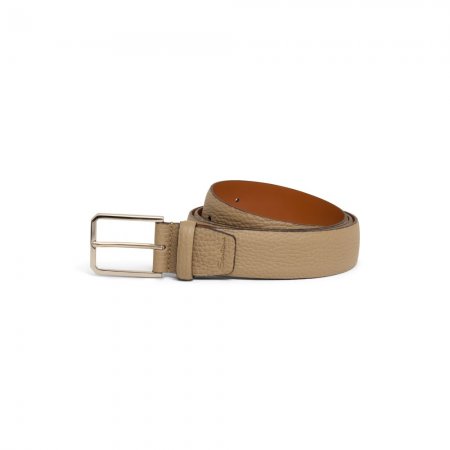 Cintura regolabile in pelle bottalata beige - Naturale