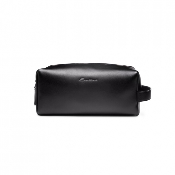 Pouch in pelle nera - Nero