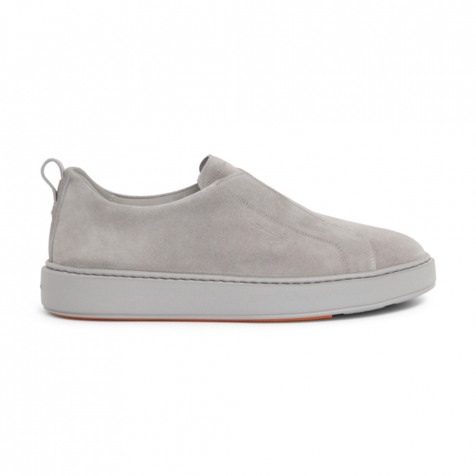 Sneaker slip-on da uomo in suede grigio - Grigio