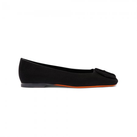 Ballerina da donna in suede nero - Nero