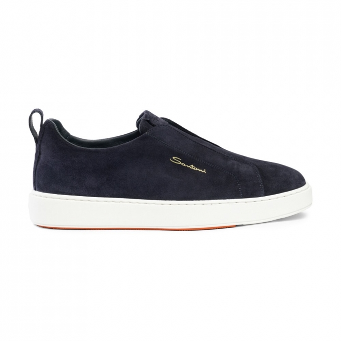 Sneaker slip-on da uomo in suede blu - Blu