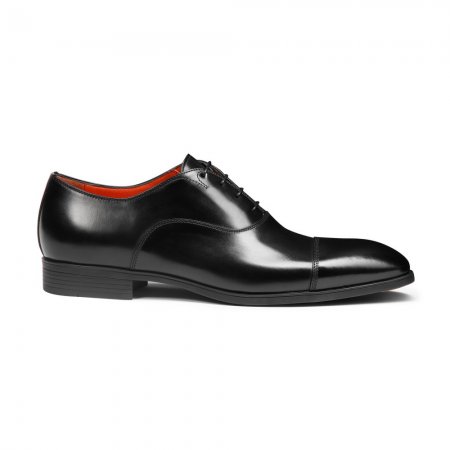 Stringata oxford da uomo in pelle nera - Nero