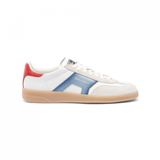 DBS Oly sneaker da donna in pelle e suede bianco, blu e rosso - Blu