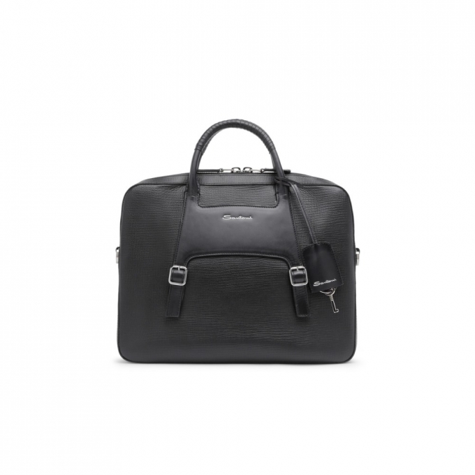 Briefcase in pelle stampata nera - Nero