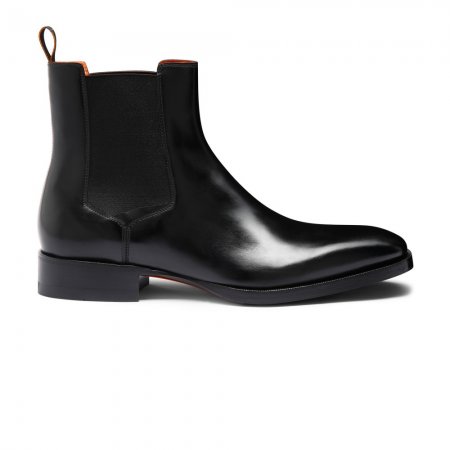 Stivaletto chelsea da uomo in pelle anticata nera - Nero